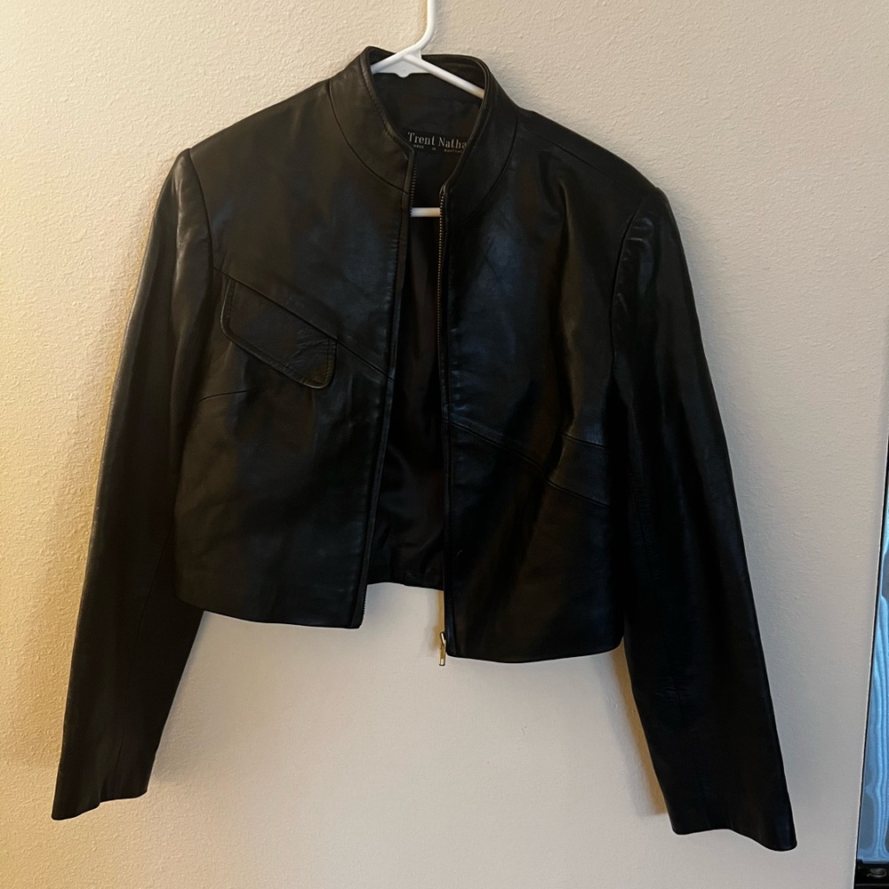 Trent Nathan Biker Black Leather Jacket